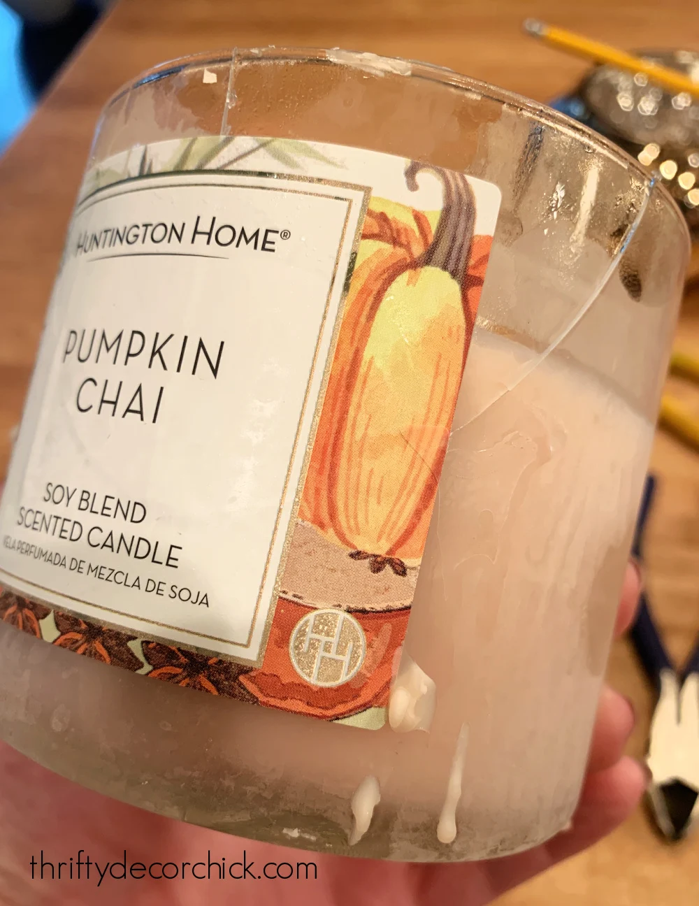 reusing broken glass candle